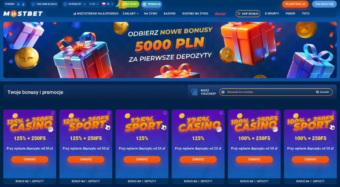 Bonusy i promocje Mostbet